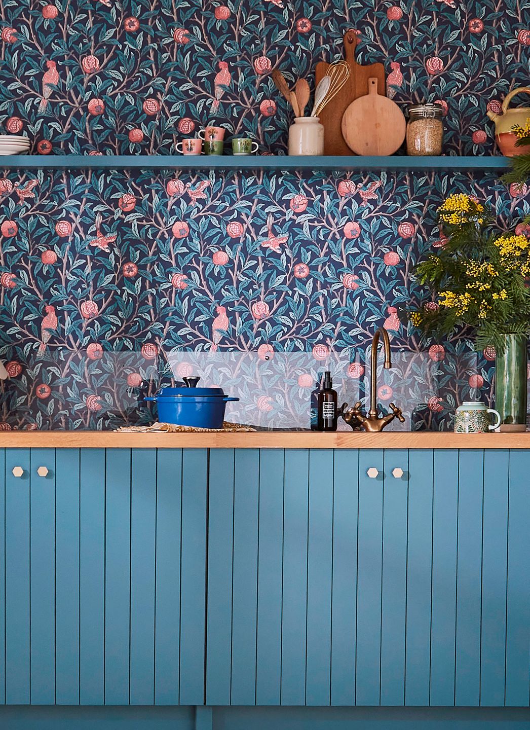 Bird & Pomegranate Dark Blue