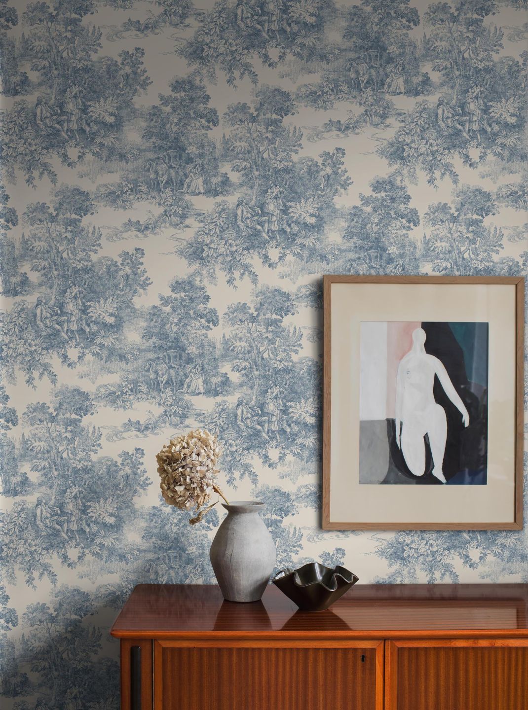 Countryside Toile Green Blue