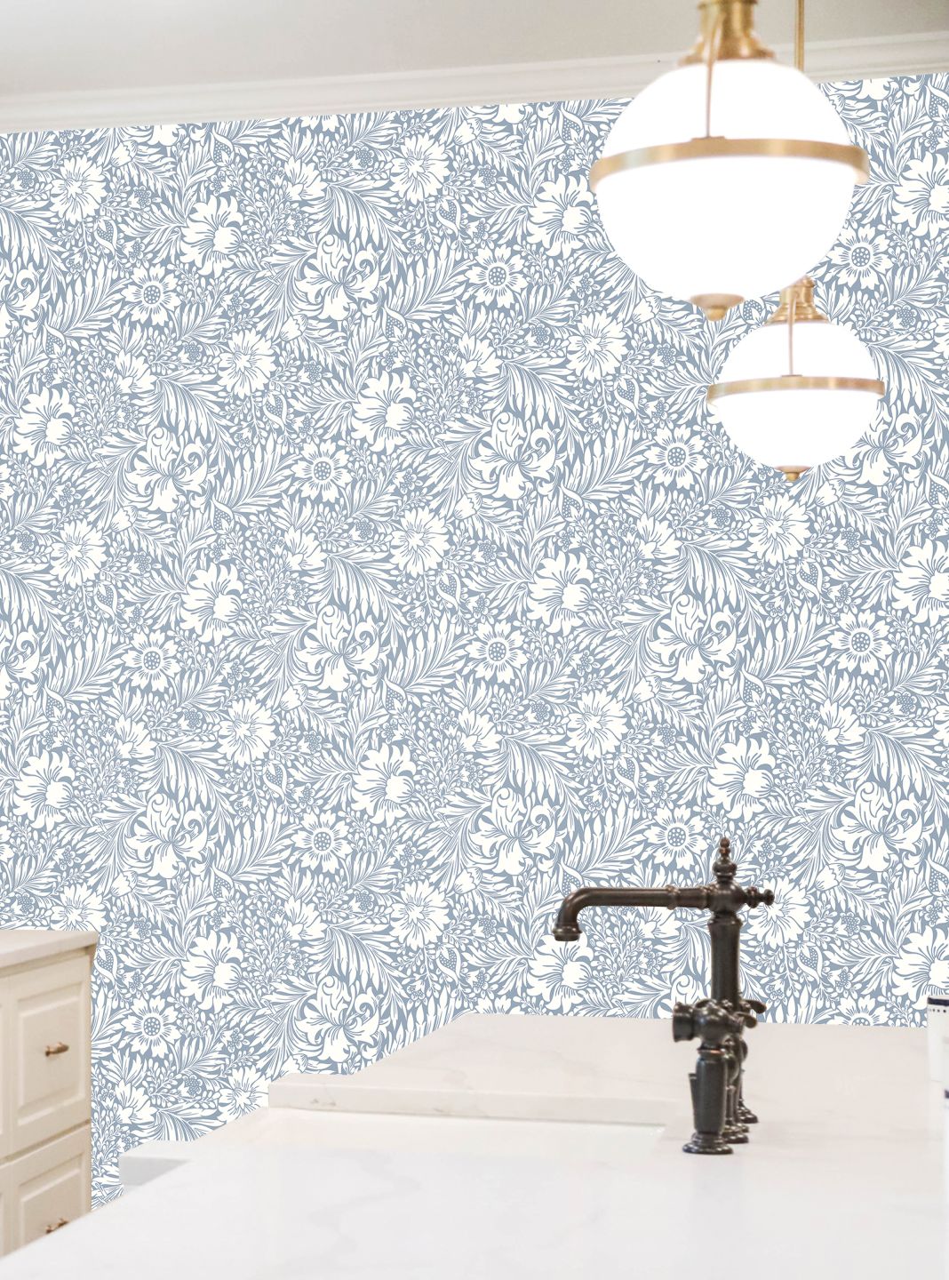 YORK Modern Acanthus Light Blue Grey