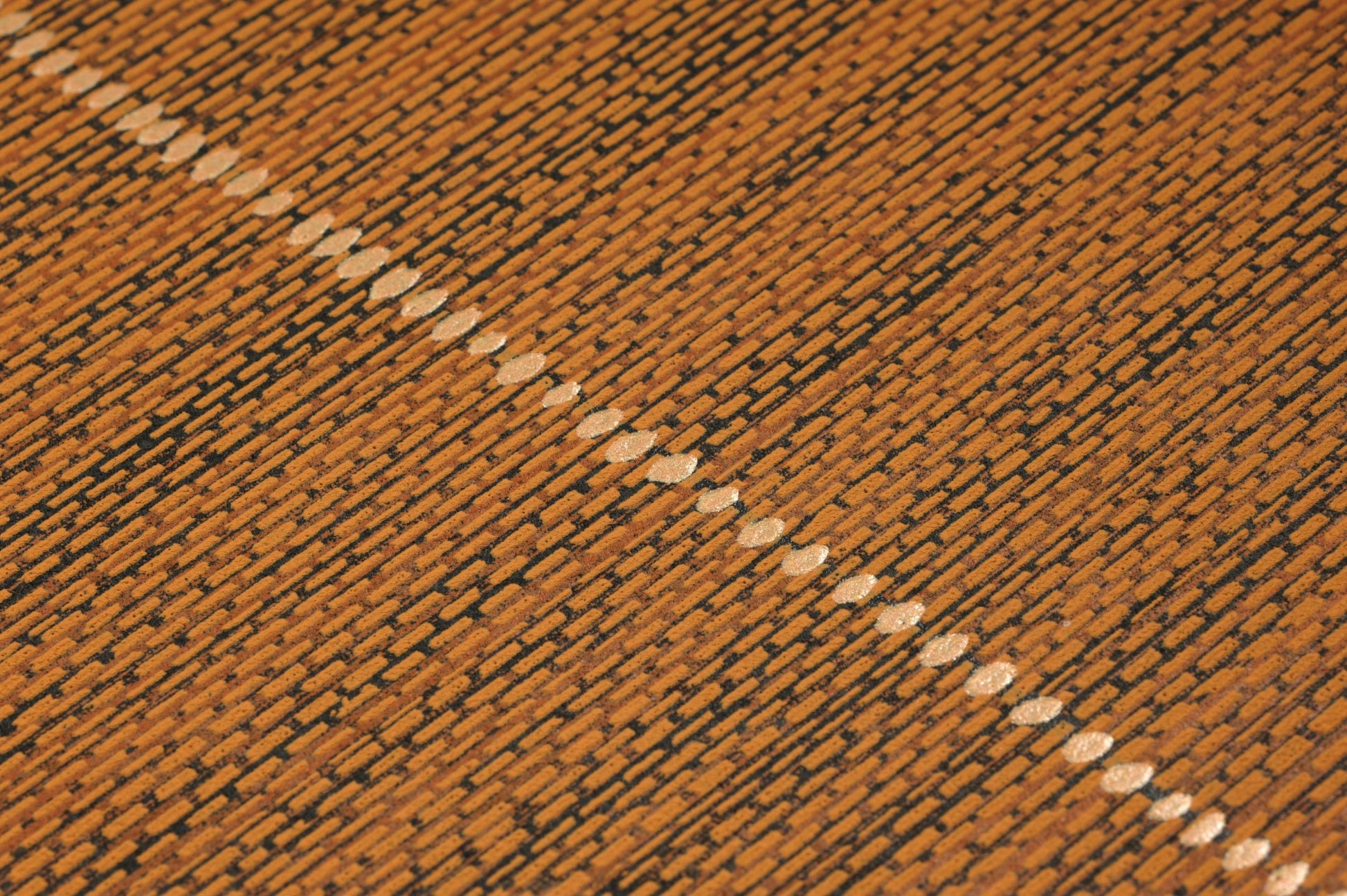  Printed Grasscloth Ochre Brown