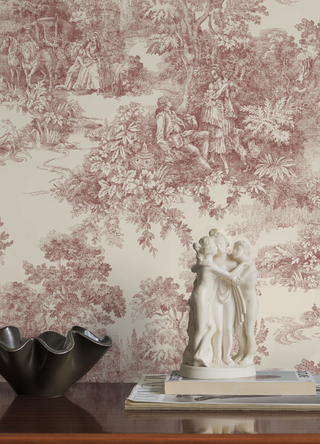  Countryside Toile Red Brown