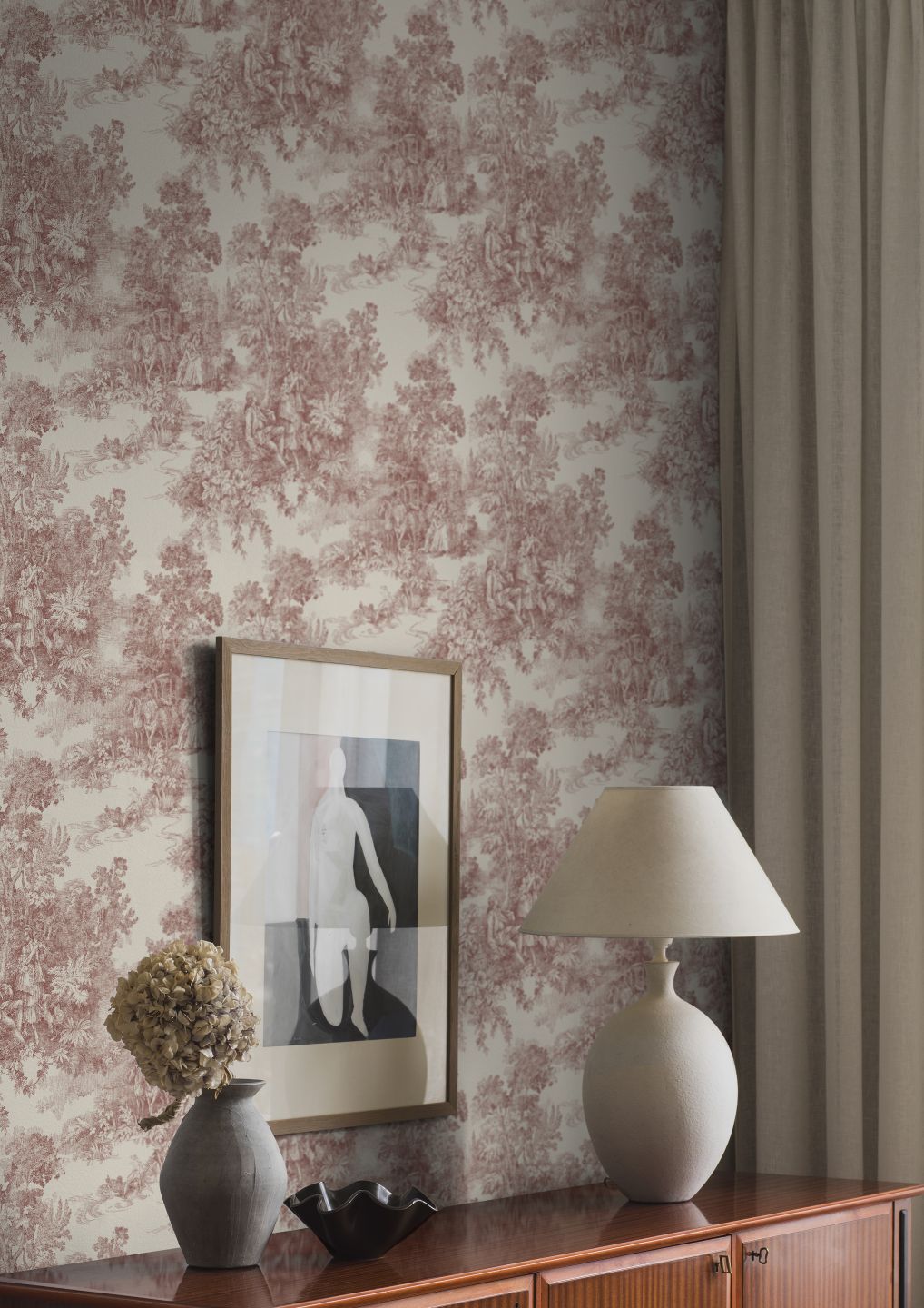  Countryside Toile Red Brown
