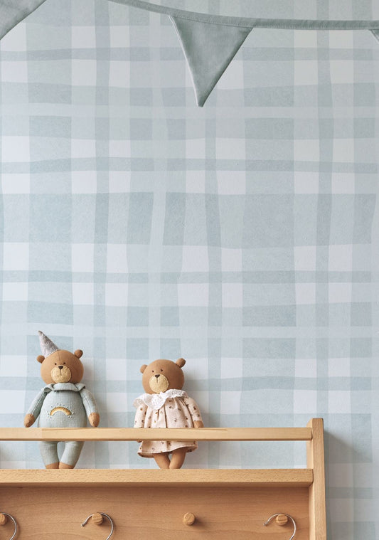  Pastel Plaid Light Blue Grey