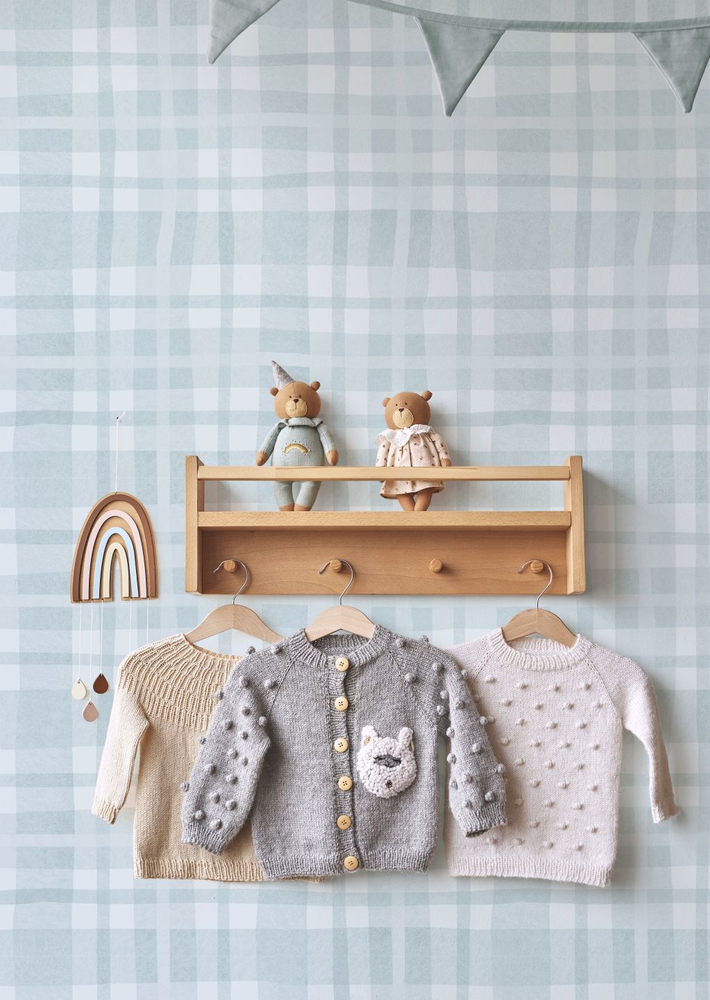  Pastel Plaid Light Blue Grey