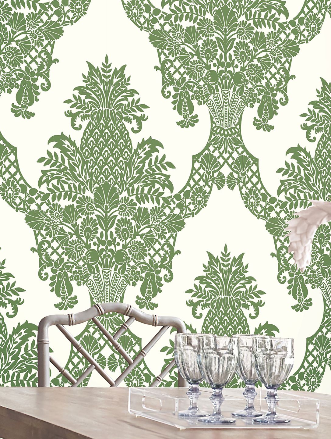YORK Pineapple Damask Green
