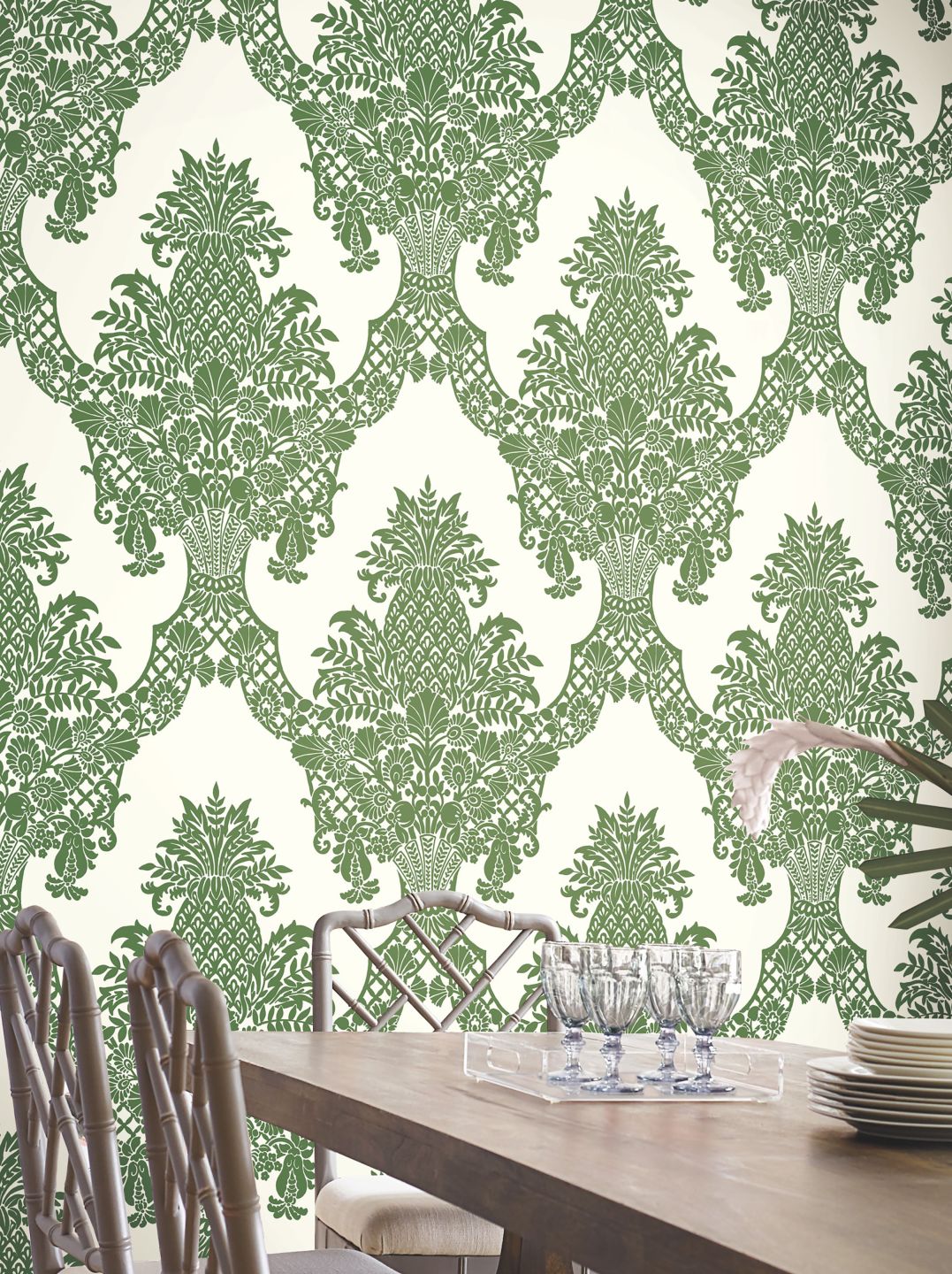 YORK Pineapple Damask Green