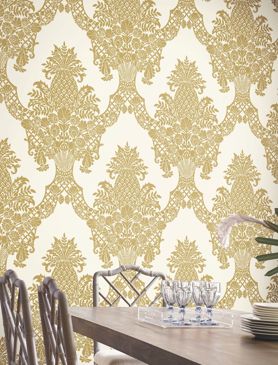 YORK Pineapple Damask Pearl Gold