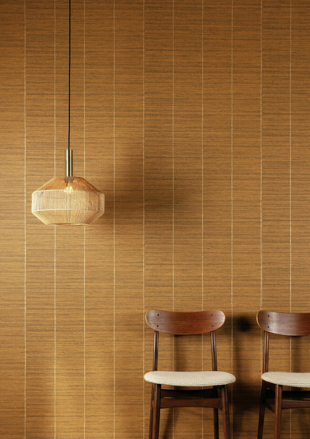  Printed Grasscloth Ochre Brown