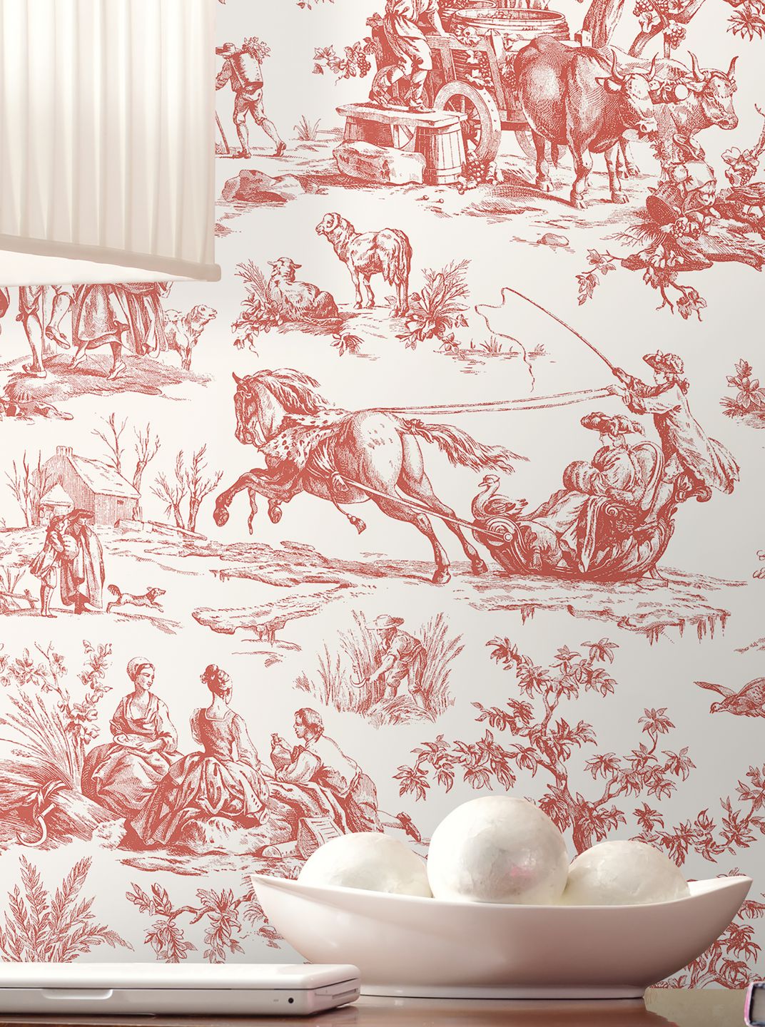 YORK Toile De Jouy Red
