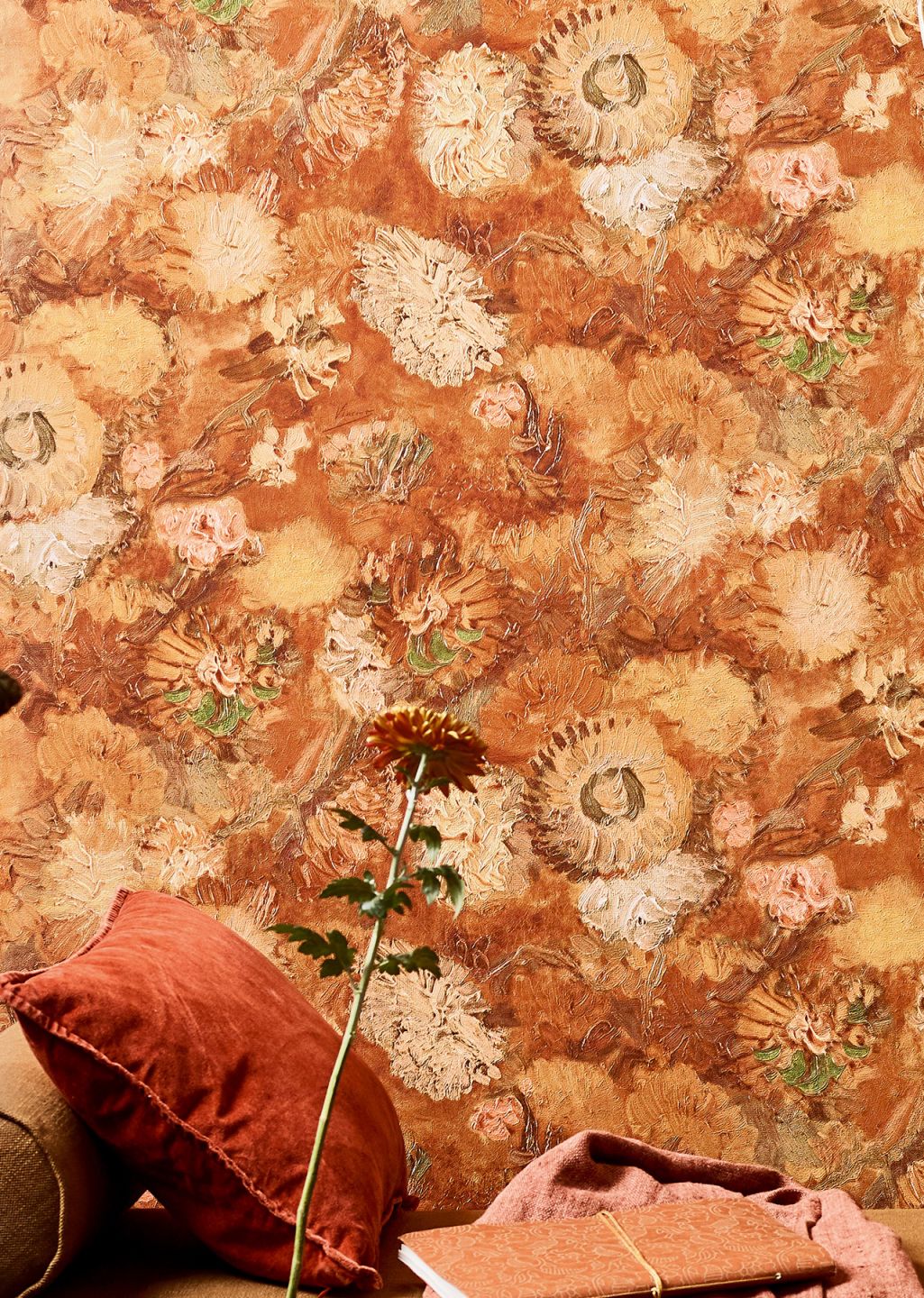  VanGogh Peonies Brown Tones